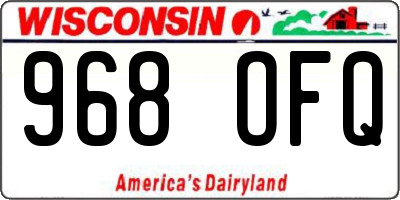 WI license plate 968OFQ