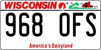WI license plate 968OFS