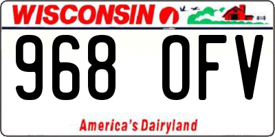 WI license plate 968OFV