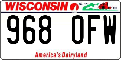 WI license plate 968OFW