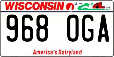 WI license plate 968OGA