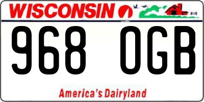 WI license plate 968OGB