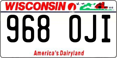 WI license plate 968OJI