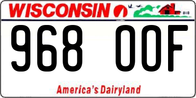 WI license plate 968OOF
