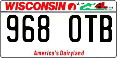 WI license plate 968OTB