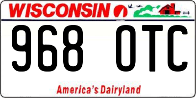 WI license plate 968OTC