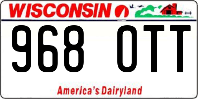 WI license plate 968OTT