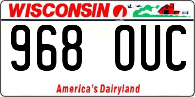WI license plate 968OUC