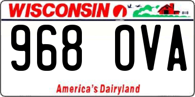 WI license plate 968OVA