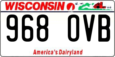 WI license plate 968OVB