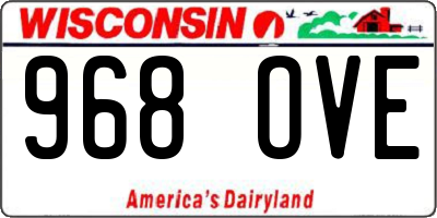 WI license plate 968OVE