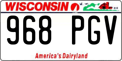 WI license plate 968PGV