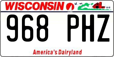 WI license plate 968PHZ