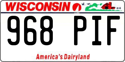 WI license plate 968PIF