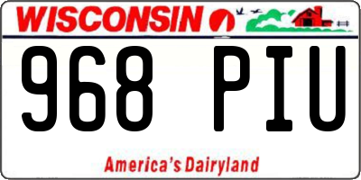 WI license plate 968PIU