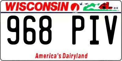 WI license plate 968PIV