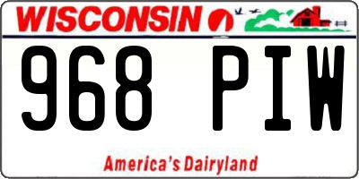 WI license plate 968PIW