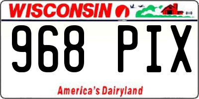 WI license plate 968PIX