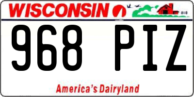 WI license plate 968PIZ