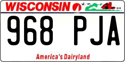 WI license plate 968PJA
