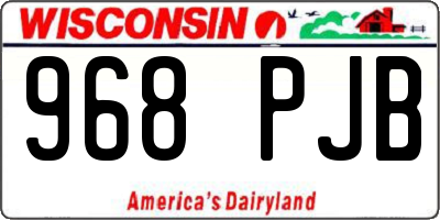 WI license plate 968PJB