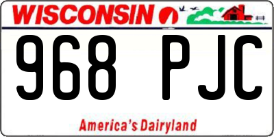 WI license plate 968PJC