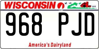 WI license plate 968PJD