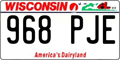 WI license plate 968PJE