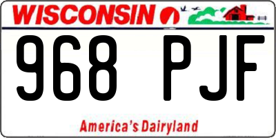 WI license plate 968PJF