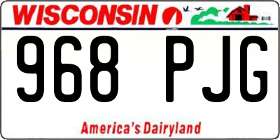 WI license plate 968PJG