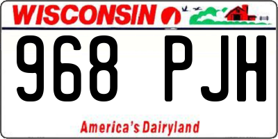 WI license plate 968PJH