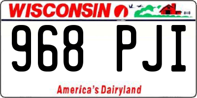 WI license plate 968PJI