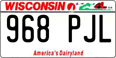 WI license plate 968PJL