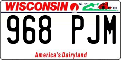 WI license plate 968PJM
