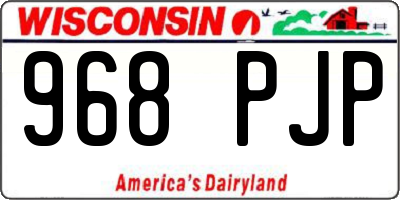 WI license plate 968PJP