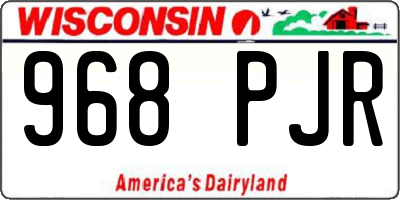 WI license plate 968PJR