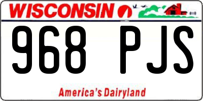 WI license plate 968PJS