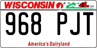 WI license plate 968PJT