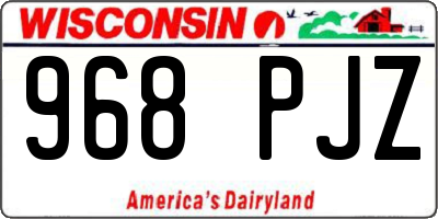 WI license plate 968PJZ