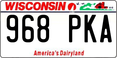 WI license plate 968PKA