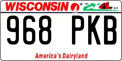 WI license plate 968PKB
