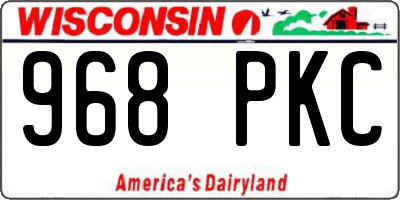 WI license plate 968PKC