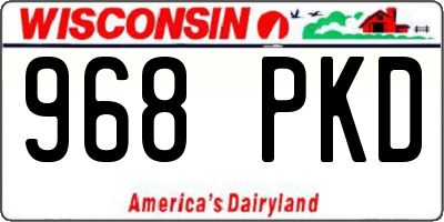 WI license plate 968PKD