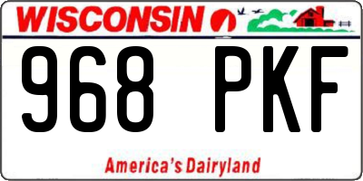 WI license plate 968PKF