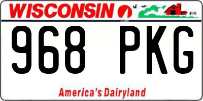 WI license plate 968PKG