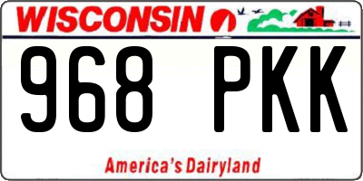 WI license plate 968PKK
