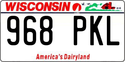 WI license plate 968PKL