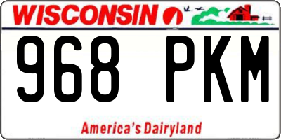 WI license plate 968PKM