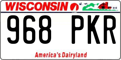 WI license plate 968PKR