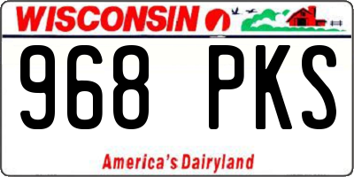 WI license plate 968PKS
